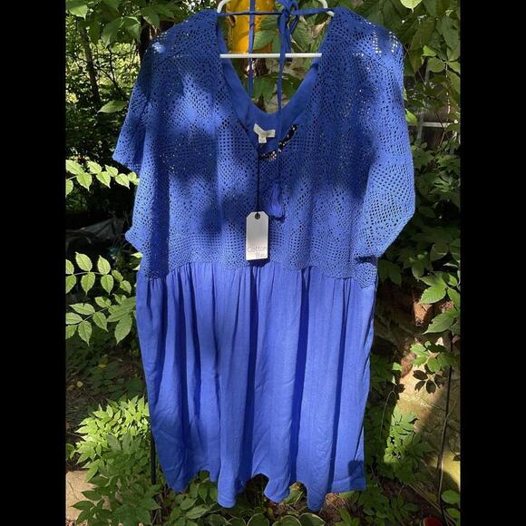 Other - Cotton Bleu Crochet CoverUp/Dress Size 1X Oversized